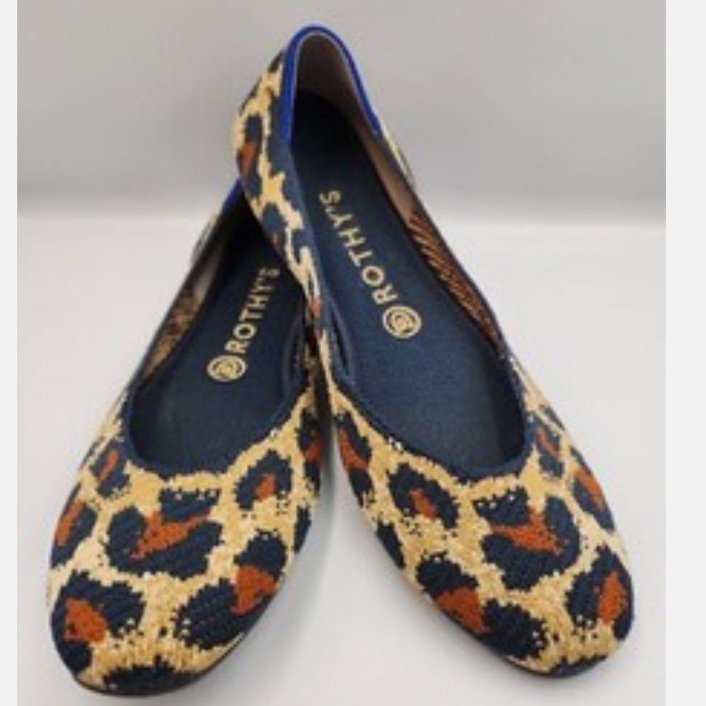 Rothy's Women's Leopard Print The Square Big Cat Textile Flat